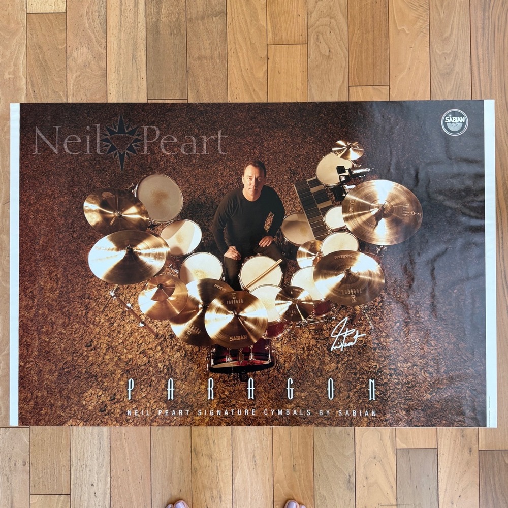 Rush Neil‎ Peart Sabian Paragon Signature Cymbals Promo Poster Drummer 24x36